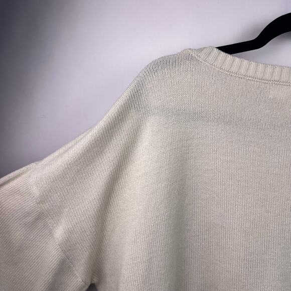 Saltwater Luxe Sun Sand Surf Sweater, Cream, 100% Acrylic Beach Coastal Pullover - Picture 10 of 14